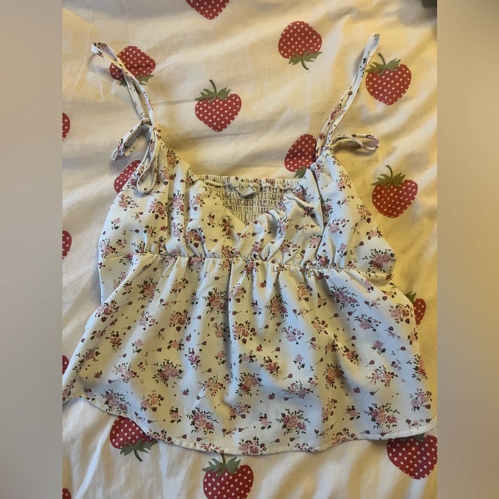 cropped floral tank